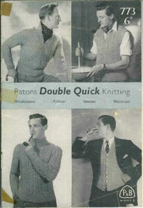 Vintage Sweater & Waistcoat Knitting Pattern P&B773 - Picture 1 of 1