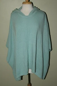 Vince Camuto Sweater Waffle Knit Poncho Green Sz XS Ret $59 - Picture 1 of 5