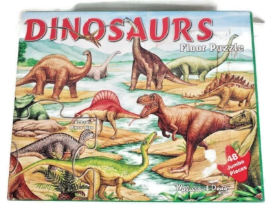 Rompecabezas de piso MELISSA & DOUG #421 dinosaurios 48 piezas jumbo fácil de limpiar Foto 1 de 4