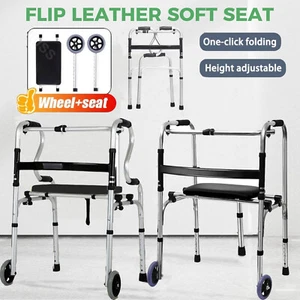 adult Walker Durable and Lightweight Alloy Walking Frame with wheels Snow stop - Picture 1 of 14