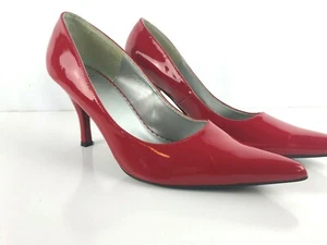 Hebilla BKE para mujer patente roja clásica bomba tacones altos estilo Mollie-01 talla 8 - Imagen 1 de 12