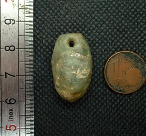 Perle Pendentif Amazonite Amulette Ancien Ancient Pre Columbian Tairona Bead - Imagen 1 de 3