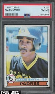 1979 Topps #116 Ozzie Smith San Diego Padres RC Rookie HOF PSA 8 NM-MT