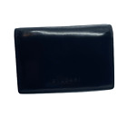 Autentyczne etui na karty BVLGARI czarne lakierowane skóra wąskie dwustronne / mini portfel