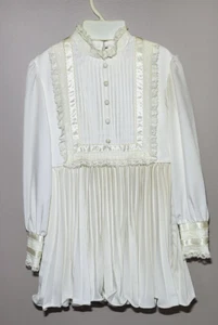 Vintage Dorissa of Miami Girls Sz 6x Dress Accordion Pleats First Holy Communion - Picture 1 of 11