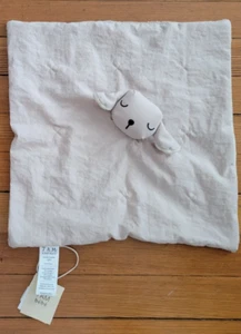 7AM Enfant 'bebe' Lovey Blanket 15" Square Neutral Tan Vegan NWTS As pictured - Picture 1 of 4