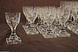 Rare set 34 antique Georgian crystal wine glasses quality engraved Empire 1800’s - Picture 1 of 9