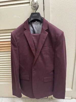 Traje Express Slim Granate 40R Con Pantalones 31/30 Foto 1 de 3