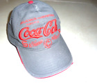 Coca Cola Coke Snapback Hat Cap Distressed Gray Red Embroidered Script Retro Ad
