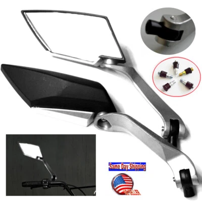 Par de espejos retrovisores laterales universales Black Diamond para motocicleta 8 mm 10 mm Foto 1 de 4