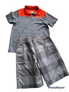 EUC Boys Medium Under Armour Golf Outfit Polo Shirt Shorts Interlahen CC MN - Picture 1 of 5