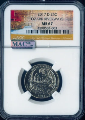 2017-D Ozark Riverways NGC MS67 MAC Quality - Image 1 of 2