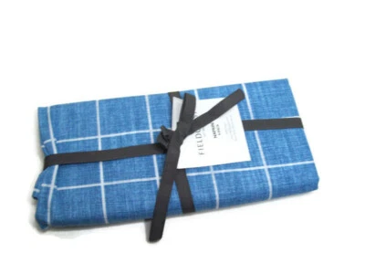 Fieldcrest Blue Classic Window Pane Print Cotton Dinner Napkin Set of 4 New - Image 1 of 4
