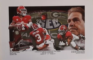 Alabama Entrenador de Fútbol Saban's Final Victory 2023 Campeonato SEC impresión - Imagen 1 de 1