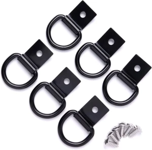 6 Pcs D-Ring Tie down Anchors 1/4" Heavy Duty Steel Tie down Hooks for Truck - Picture 1 of 12