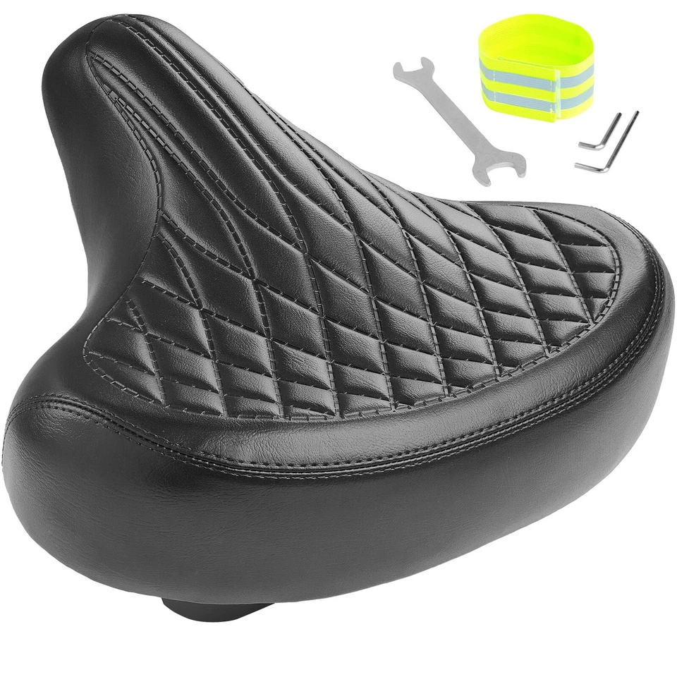 Wide Bike Seat for Men and Women Comfort - Oversized Bicycle Seat Cushion - Image 1 of 4