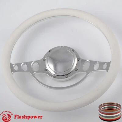 Volantes Billet 14" blanco medio envoltorio Buick Cadillac Pontiac GTO Firebird Foto 1 de 4