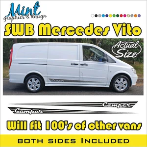 SWB MERCEDES VITO Camper Motorhome Stripes Decals Stickers Van Graphics 046 - Picture 1 of 4