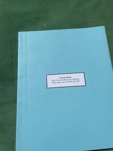 Boole, A General Method of Analysis,1844 - Picture 1 of 6