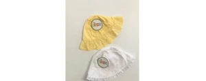 2 Circo Sun Hat Yellow White Eyelet Girls Toddler Swim 3T - Picture 1 of 7