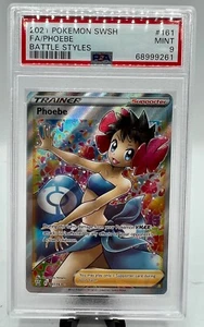 2021 Pokemon Battle Styles Phoebe 161/163 Full Art Trainer - PSA 9 MINT - Picture 1 of 5