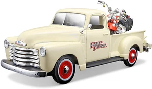Maisto 1:24 Scale Die-Cast 1950 Chevy 3100 & 2001 HD Heritage Springer Set - Picture 1 of 3