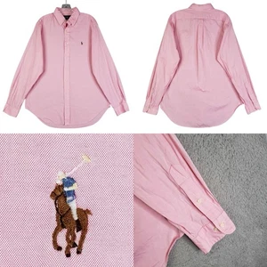 Polo Ralph Lauren Shirt Oxford Mens Size Large L 16.5 Solid Pink Button Down LS - Picture 1 of 8