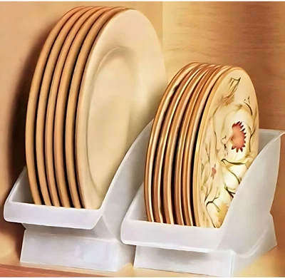 Jumbl 10-Inch Veritcal Dinner Holder, Cabinet Space Saver and Organizer, Plastic - Image 1 of 4