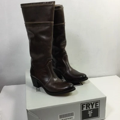 Bota social FRYE feminina Jane 14L ponto AFG couro casual marrom escuro tamanho 10 nova com etiquetas - Imagem 1 de 4