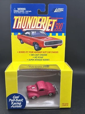 1999 Johnny lightning PINK WILLYS GASSER Thunderjets 500 Pull Back SNAP BODY - Image 1 of 3