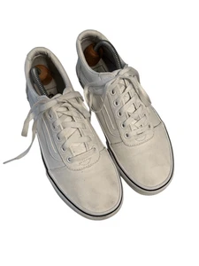 Vans Women's White Low Top Ward Lo Suede Canvas Athletic Sneakers Size 8.5 - Picture 1 of 8