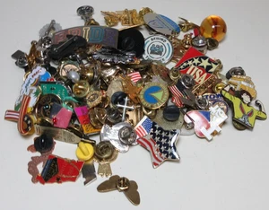 LOT OF 100 LAPEL BROOCH BADGE HAT PINS VTG AWARD PIN #80 - Picture 1 of 10