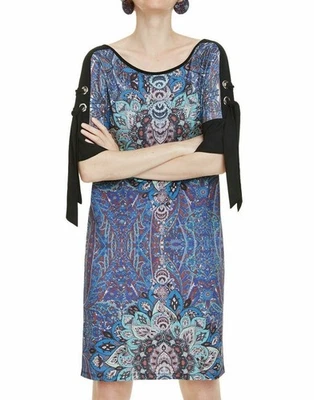 Desigual Damen Shift Kleid Knielang Stretch Paisley Wj6 Größe M EU 40 - Bild 1 von 4