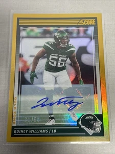 2024 Panini Score Football #221 Quincy Williams RC Auto Rookie Gold /50 - Picture 1 of 10
