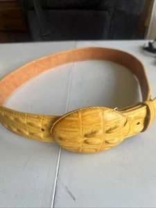 Donaldo Western Wear Krokodildürtel Leder 38 weiß/creme passt 36 bis 40 - Bild 1 von 7