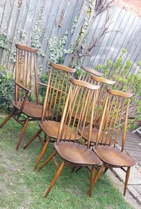 6 Ercol Number Windsor Goldsmith Dining Chairs 2 Carvers FREE UK Delivery - Picture 1 of 11