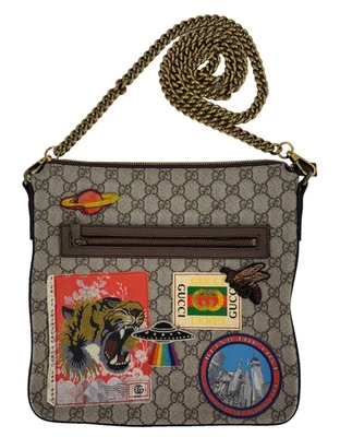 Gucci Courier Messenger Bag Brown PVC Monogram GG Supreme Crossbody Auth 406408 - Image 1 of 4