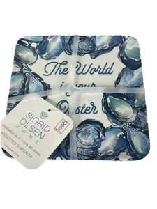 Sigrid Olsen Vorspeisenteller Die Welt ist Ihre Auster Quadrat Melamin 6" Set 4 - Bild 1 von 3