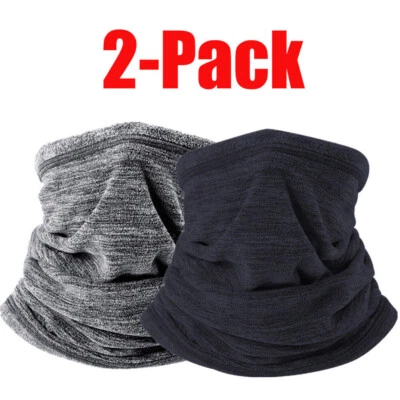 2Pack Winter Windproof Neck Gaiter Scarf Fleece Neck Warmer Face Mask Men Women
