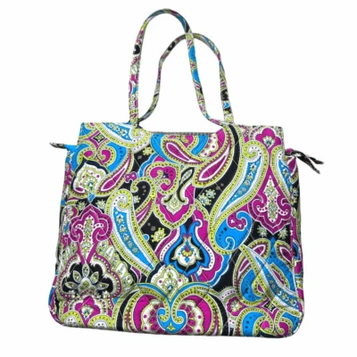 Vera Bradley silk collection paisley shoulder bag blue green pink black EUC - Image 1 of 4