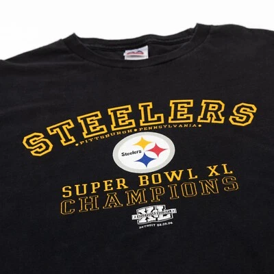 Camiseta De Colección Pittsburgh Steelers Manga Larga Campeones del Super Bowl 2005 XL Foto 1 de 4
