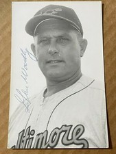 Gene Woodling Baltimore Orioles Postcard  Autographed