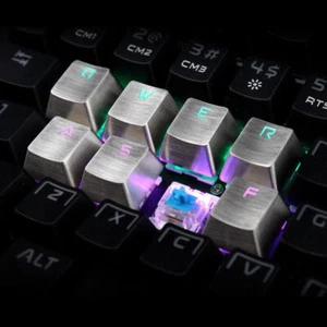 QWERASDF Stainless Steel Metal Keycap For Mechanical Keyboard Gaming Key Lot - Picture 1 of 25
