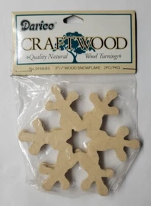Darice Craftwood 3.75" Wood Snowflake 2 Pack - Picture 1 of 2
