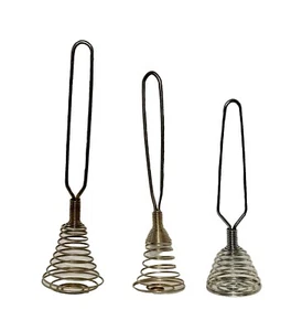 Set/3 Vintage Spring Coil Whisk Spiral Egg Beater Wire Stirrer lot - Picture 1 of 5