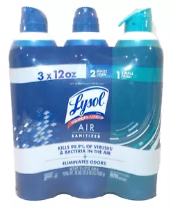 Lysol Air Sanitizer, White Linen and Simple Fresh, 3 ct., 12oz each - 36oz total - Picture 1 of 7