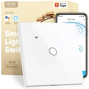 MOES Smart WLAN Lichtschalter Glas Touch Wandschalter Unterputz Alexa Google App - Bild 1 von 13