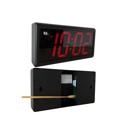 Digital PoE Clock for Home Decoration, Network Synchronized, Automatic DST Reset - Image 1 of 4