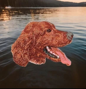 Irish Red Setter Dog Patch Embroidered Cut out Iron on (2 1/4" x 2 7/8" in) - Picture 1 of 4