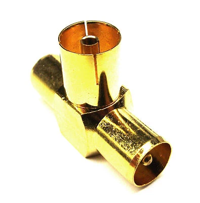 From OZ Quality 1PC RF TV AERIAL SPLITTER 1 Female x 2 Male Adaptor + FREE POST! - Image 1 of 4